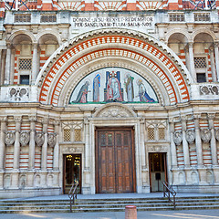 Image showing door westminster  cathedral in london england old  construction 