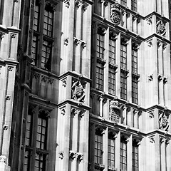 Image showing old in london  historical    parliament glass  window    structu