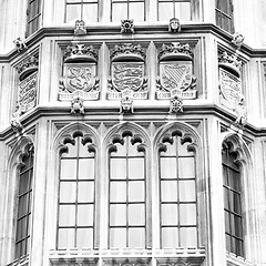 Image showing old in london  historical    parliament glass  window    structu