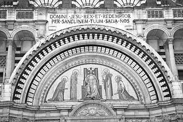 Image showing door westminster  cathedral in london england old  construction 