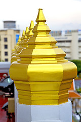 Image showing roof      temple   in   bangkok  sky line