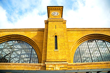 Image showing old architecture in windows and brick     wall