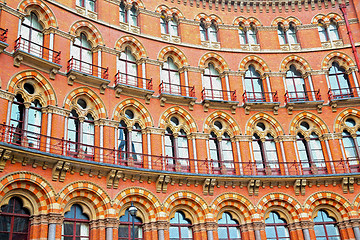 Image showing old wall architecture in london england windows and brick exteri