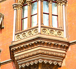 Image showing old architecture in london england windows and brick exterior wa