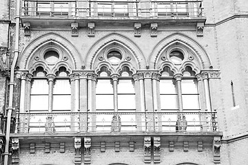 Image showing old wall architecture in london england windows and brick exteri