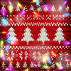 Image showing Knitted Christmas background. EPS 10