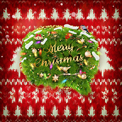 Image showing Knitted Christmas background. EPS 10