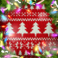 Image showing Knitted Christmas background. EPS 10