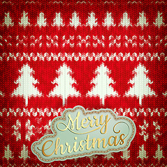 Image showing Knitted Christmas background. EPS 10