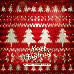 Image showing Knitted Christmas background. EPS 10