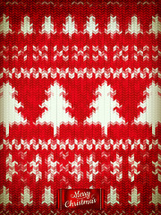 Image showing Knitted Christmas background. EPS 10