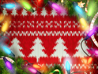 Image showing Knitted Christmas background. EPS 10