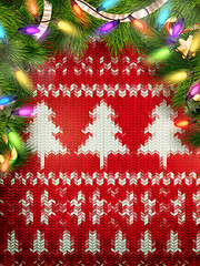 Image showing Knitted Christmas background. EPS 10