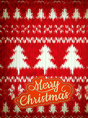 Image showing Knitted Christmas background. EPS 10