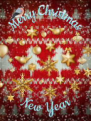 Image showing Knitted Christmas background. EPS 10