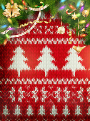 Image showing Knitted Christmas background. EPS 10