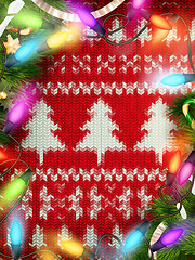 Image showing Knitted Christmas background. EPS 10