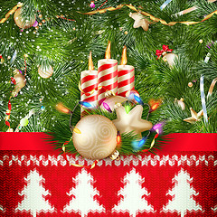 Image showing Knitted Christmas background. EPS 10