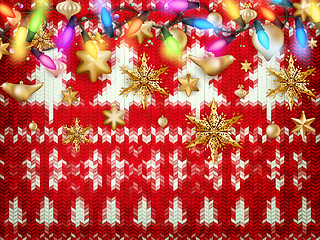 Image showing Knitted Christmas background. EPS 10