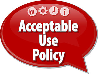 Image showing Acceptable Use Policy Business term speech bubble illustration