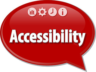 Image showing Accessibility Business term speech bubble illustration