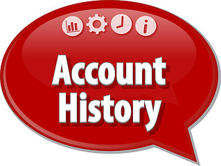 Image showing Account history Business term speech bubble illustration
