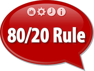 Image showing 80/20 Rule Business term speech bubble illustration