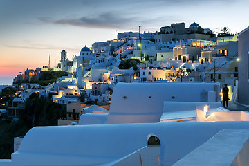 Image showing Night scene Santorini