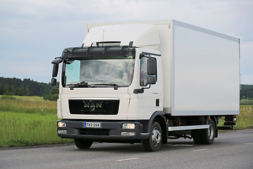 Image showing White MAN TGL Delivery Truck on the Road