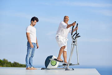 Image showing healthy senior man working out