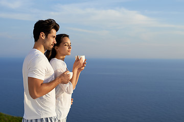 Image showing happy young romantic couple have fun and  relax at home