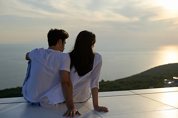 Image showing happy young romantic couple have fun and  relax at home