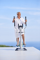 Image showing healthy senior man working out