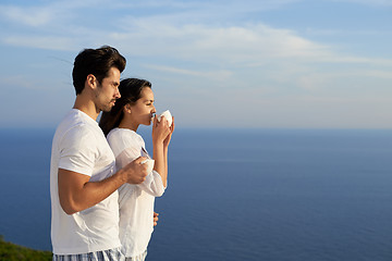 Image showing happy young romantic couple have fun and  relax at home