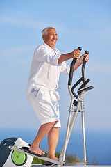 Image showing healthy senior man working out