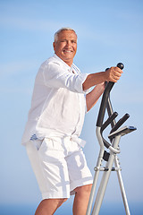 Image showing healthy senior man working out