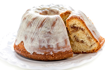 Image showing Cake with vanilla cream close-up.