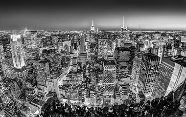 Image showing New York City Manhattan downtown skyline.