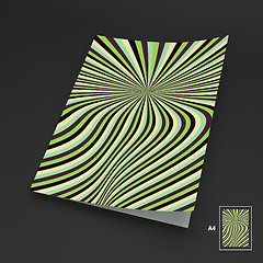 Image showing A4 Business Blank. Abstract Striped Background. Optical Art. 