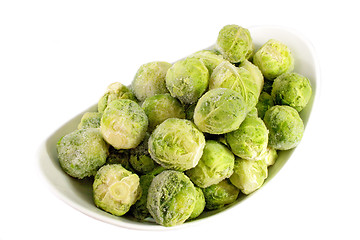 Image showing Frozen Brussel Sprouts in a bowl