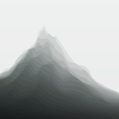 Image showing Mountain Landscape. Vector Silhouettes Of Mountains Backgrounds.