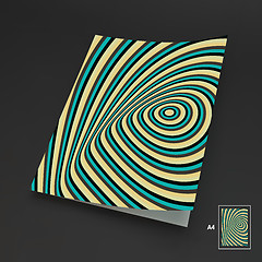 Image showing A4 Business Blank. Abstract Striped Background. Optical Art. 