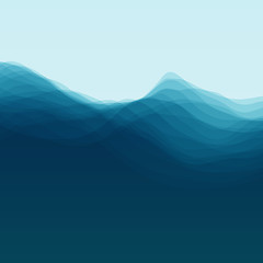 Image showing Water Wave. Vector Illustration For Your Design. 