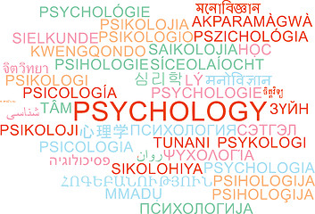Image showing Psychology multilanguage wordcloud background concept