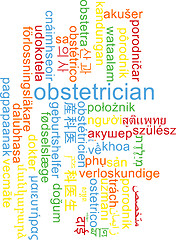 Image showing Obstetrician multilanguage wordcloud background concept