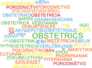 Image showing Obstetrics multilanguage wordcloud background concept