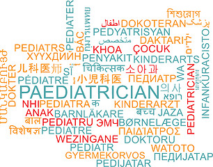 Image showing Paediatrician multilanguage wordcloud background concept