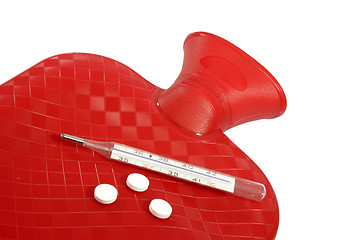 Image showing Hot Water Bottle with pills