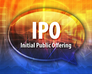 Image showing IPO acronym word speech bubble illustration