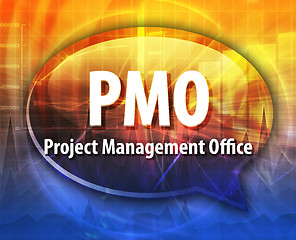 Image showing PMO acronym word speech bubble illustration